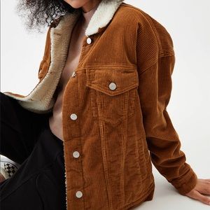 Pacsun  Oversized Corduroy Sherpa Trucker Jacket